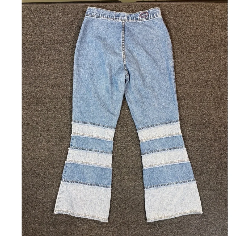 Zana-Di Patchwork Flare Jeans Womens 7/8 Blue‎ Vintage Y2K Excellent Multi-Tone